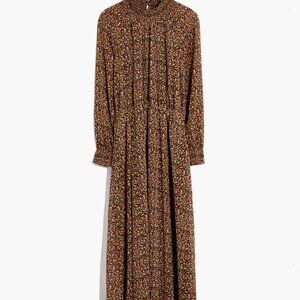 NWT Madewell Resourced Georgette Smocked-Neck Midi Dress in Folktale Paisley
